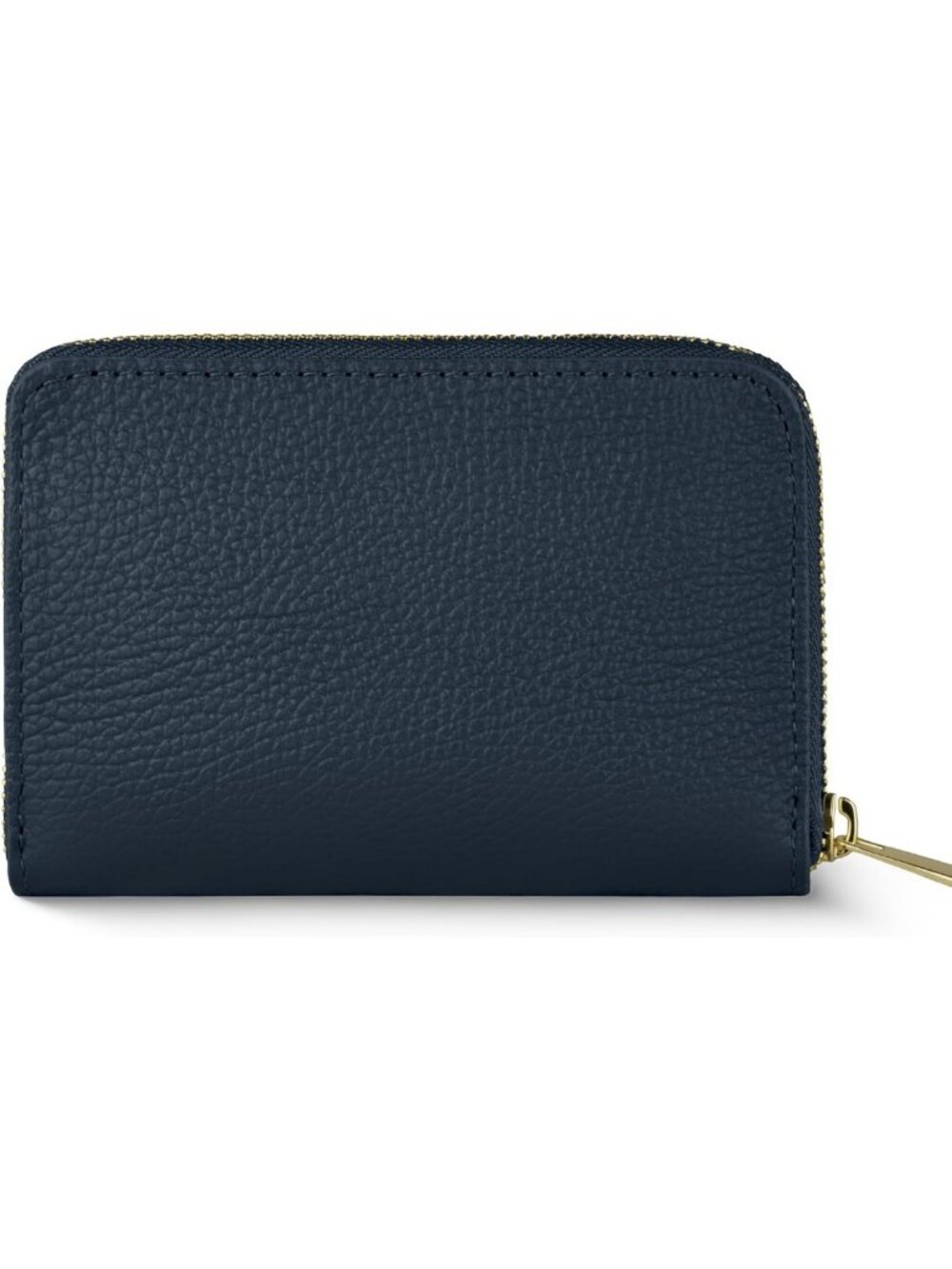 Stylish Blue Calfskin Leather Small Wallet with Zip Closure & Coin Pocket